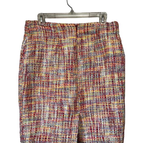 Merona Tweed Mini Skirt A Line Side Pockets Back Zipper Women's Multicolor 10 - Picture 6 of 8